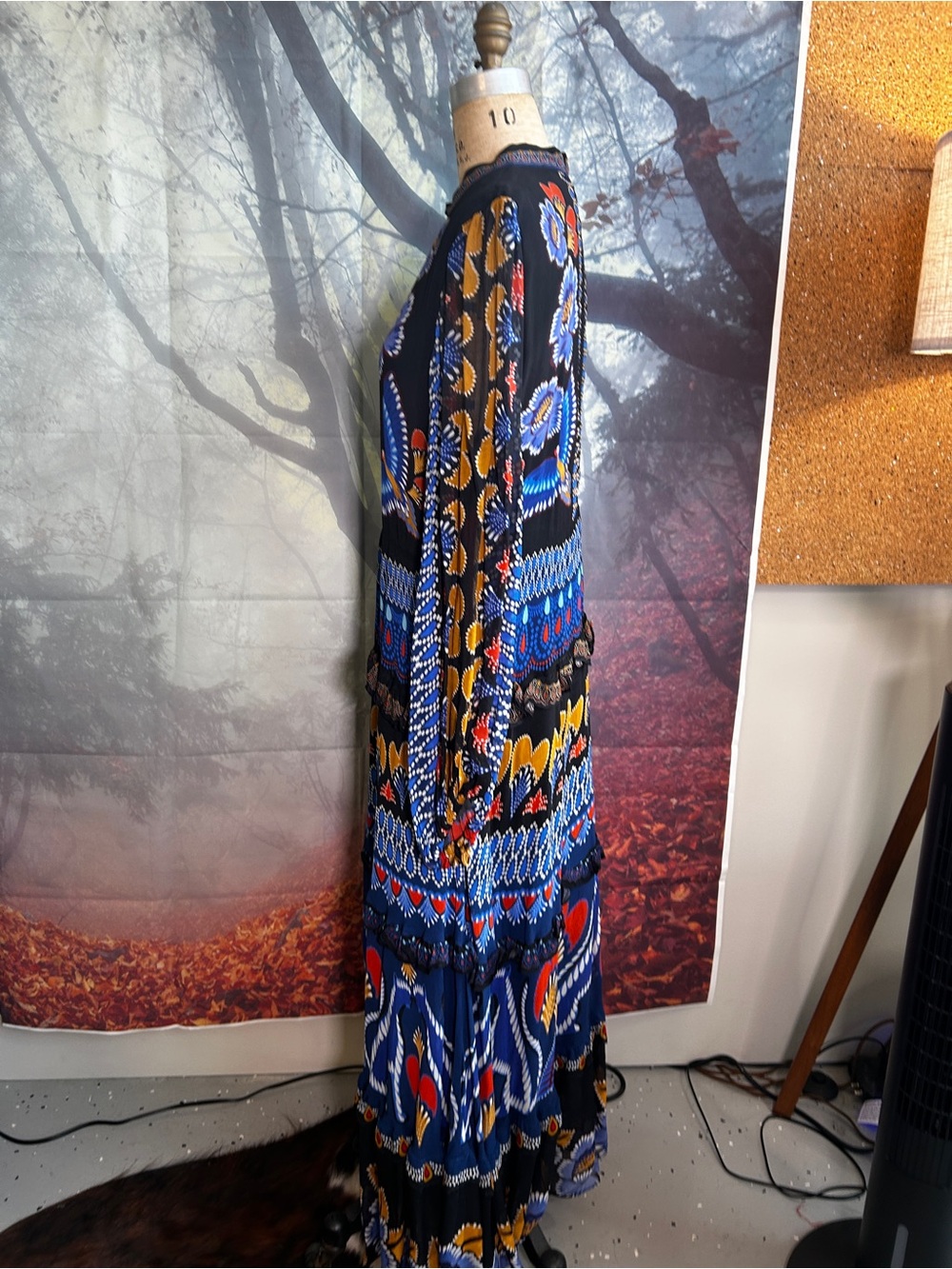 FARM Rio Bold Floral and Graphic Maxi Dress in Blue, Black, Yellow and Red - Picture 3 of 10